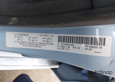 2015 Chrysler 200 Limited z USA, uszkodzony, nr VIN 1C3CCCAB9FN671625